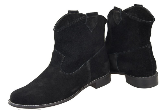 Schuhe Damenstiefel Frühling / Herbst, natürliches Veloursleder, Schwarz 132 L ElitaBut