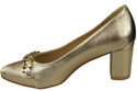Klassische Frauen Gold Naturleder Schuhe mit Gold Ornament Kette 200 ElitaBut