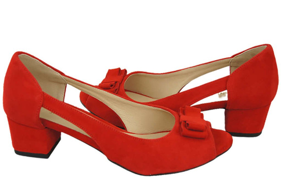 Damenschuhe Sandalen Rot, Natürliches Wildleder 145 von ElitaBut