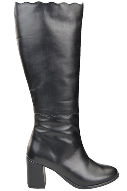 Klassische Damenstiefel, Naturleder, Schwarz 176 ElitaBut