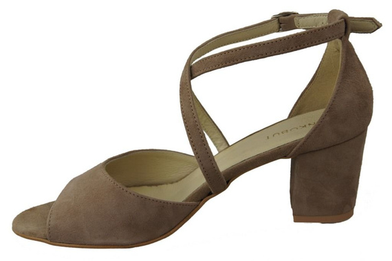 Damenschuhe Cappuccino-Sandalen, Naturleder, Wildleder 111 ElitaBut