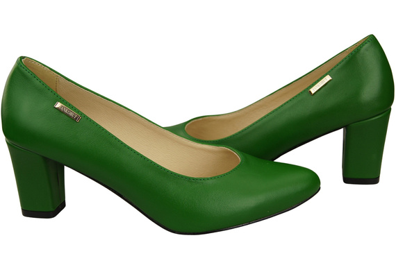 Klassische Glatt Damen Grün Naturleder Schuhe 213 ElitaBut