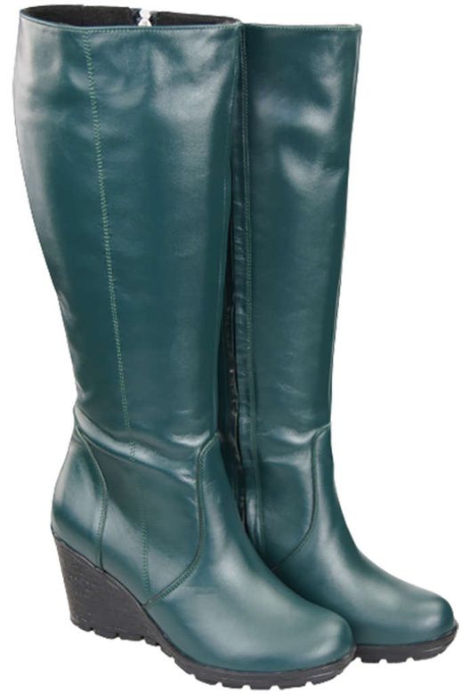 Damenschuhe Keilstiefel, Naturleder, Malachit 745 ElitaBut