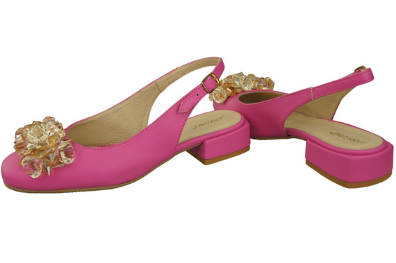 Damen Schuhe Fuchsie Sandalen mit Kristallen Naturleder 215 ElitaBut