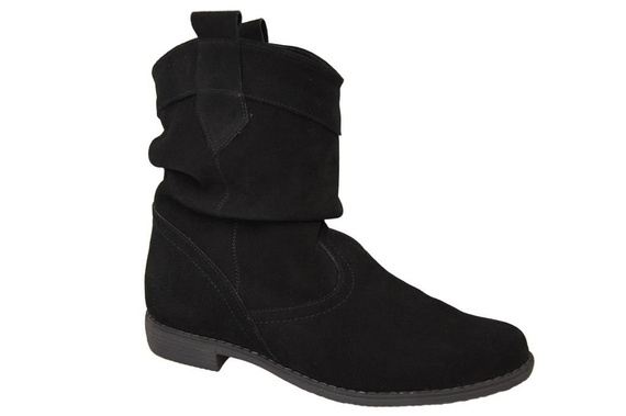 Schuhe Damen Stiefeletten Winter Naturveloursleder Schwarz 117 Von ElitaBut