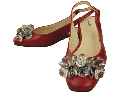 Damen Schuhe Rot Sandalen mit Kristallen Naturleder 215 ElitaBut