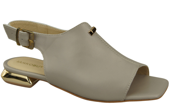 Bequeme Frauenschuhe Sandalen Helle Esche Flacher Goldabsatz Naturleder 207 ElitaBut