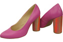 Damenschuhe Pumps Fuchsia Naturleder Bunter dekorativer Absatz 194 ElitaBut
