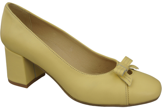 Damen Pumps mit Schleife Banane Naturleder und niedrigem Absatz 203 ElitaBut