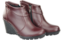 Damenschuhe Keilstiefel, Naturleder, Burgund 739 ElitaBut