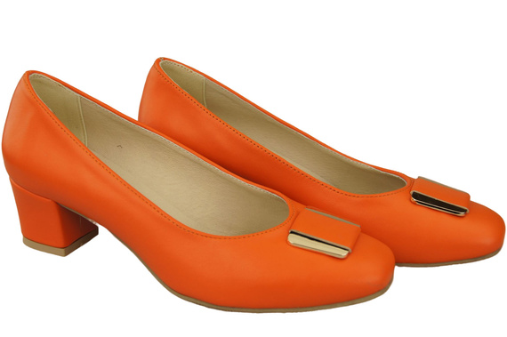Damenschuhe Pumps Naturleder 187 Orange ElitaBut