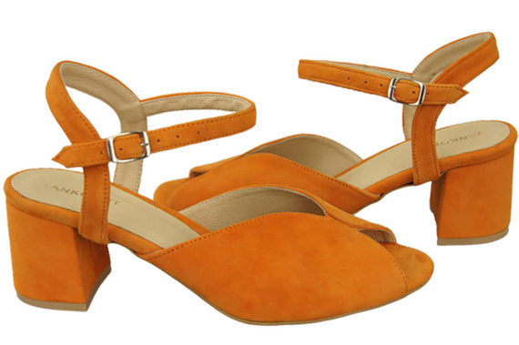 Damenschuhe Sandalen Orange, Naturleder, Wildleder 185 ElitaBut