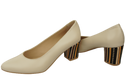 Damenschuhe Beige Pumps Naturleder mit Zierabsatz 158 ElitaBut