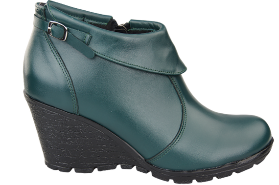 Damenschuhe Keilstiefel, Naturleder, Malachit 739 ElitaBut