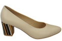 Damenschuhe Beige Pumps Naturleder mit Zierabsatz 158 ElitaBut