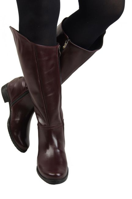 Schuhe Damenstiefel Stiefel, Naturleder 124 Bordo ElitaBut