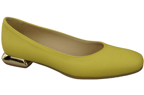 Flache Frauen Schuhe Zitrone Dekorative Ferse Naturleder 209 ElitaBut