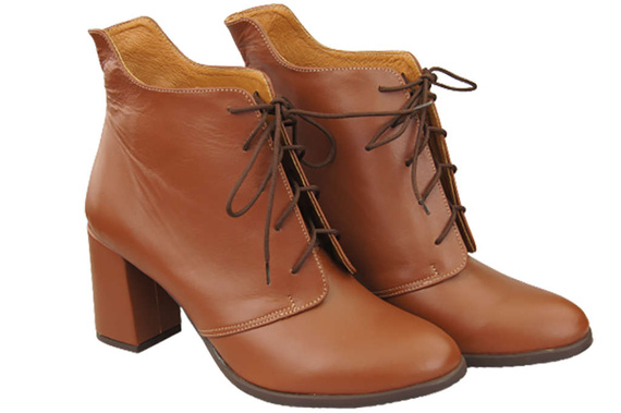 Damen Winter-Schnürstiefel, Naturleder, Braun 174 von ElitaBut