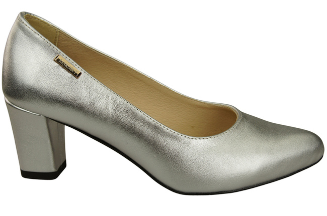 Klassische Glatt Damen Silber Naturleder Schuhe 213 ElitaBut