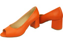 Damenschuhe PEEP TOE Pumps Orange Naturleder mit beschichtetem Absatz 192 ElitaBut