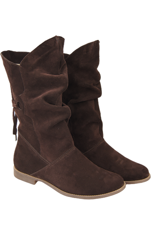 Damen-Winterstiefel, natürliches Veloursleder, Schokolade 999 von ElitaBut