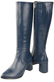 Klassische Damenstiefel, Naturleder, Marineblau 175 ElitaBut