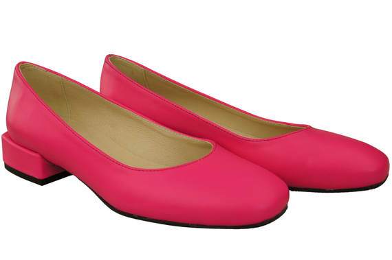 Bequeme Frauen Schuhe Neon Rosa Flats Natural Leder 204 ElitaBut