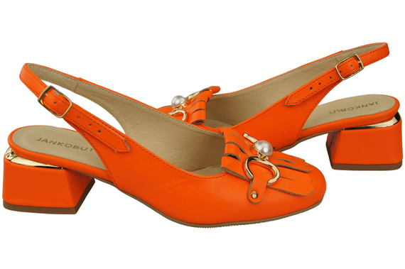 Damenschuhe Orange Sandalen mit Fransen verziert Naturleder 208 ElitaBut