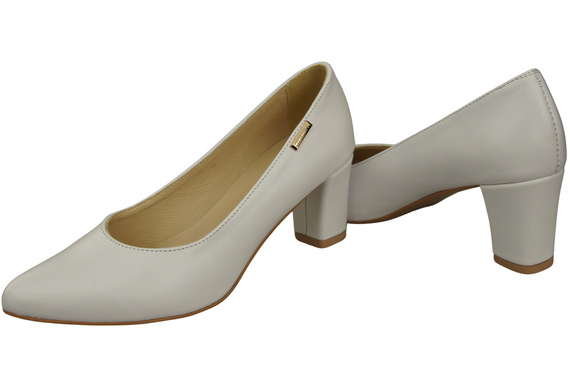 Klassische Glatt Damen Weiß Naturleder Schuhe 213 ElitaBut