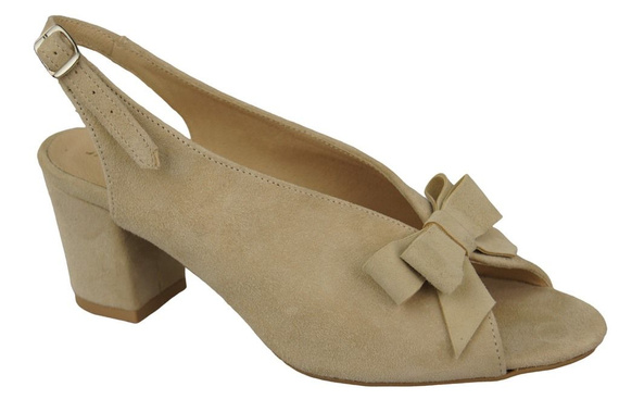 Damenschuhe Sandalen Beige, Naturleder, Wildleder 148 ElitaBut