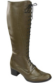 Damenschuhe Schnürstiefel, Naturleder, Olive 595 ElitaBut