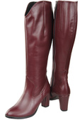 Stilvolle Damen Burgund Stiletto Stiefel Naturleder 211 ElitaBut