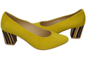 Damenschuhe Zitronenpumps Natürliches Wildleder mit dekorativem Absatz 158 von ElitaBut