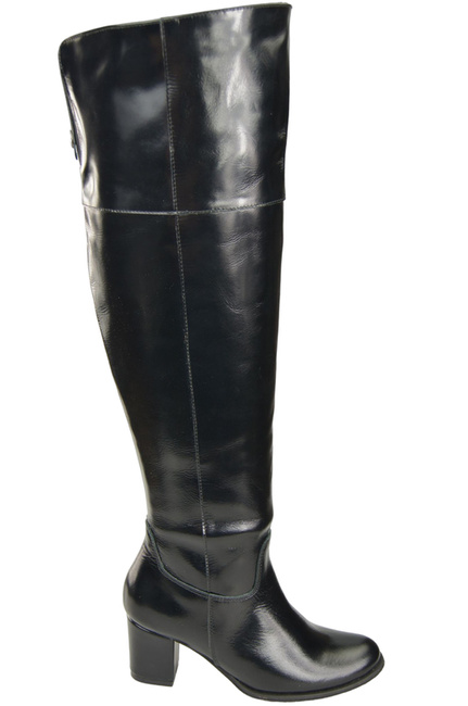 Footwear Overknee-Stiefel für Damen, Naturleder 190, Schwarz glänzend ElitaBut