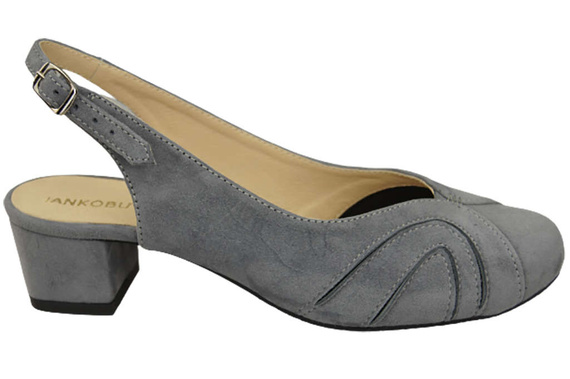 Damenschuhe Sandalen, Naturleder, Wildleder, Grau 842 von ElitaBut