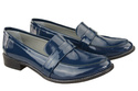 Schuhe Damen Mokassins Naturleder Marineblauer Lack 139 ElitaBut