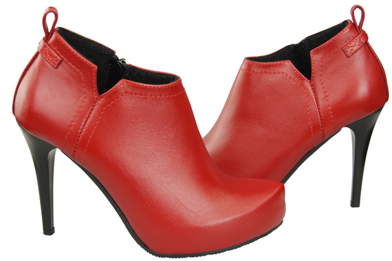 Frühlingsstiefel für Damenschuhe, Rot Naturleder, 794 ElitaBut