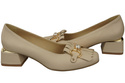 Damenschuhe Pumps mit Fransen verziert Beige Naturleder 195 ElitaBut
