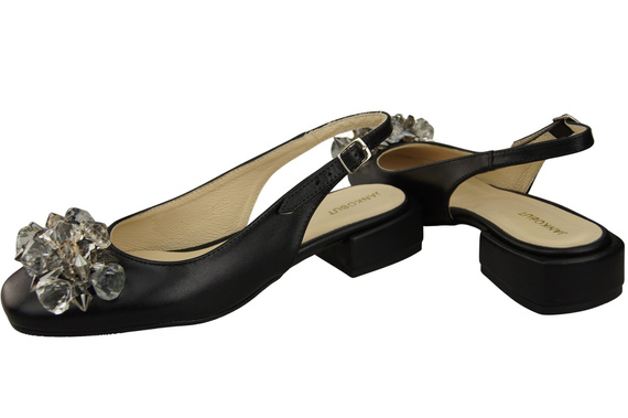 Damen Schuhe Schwarze Sandalen mit Kristallen Naturleder 215 ElitaBut