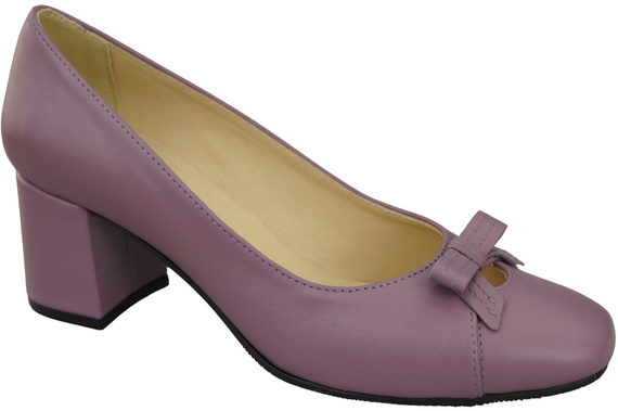 Damen Pumps mit Schleife Lilienfarben Naturleder und niedrigem Absatz 203 ElitaBut