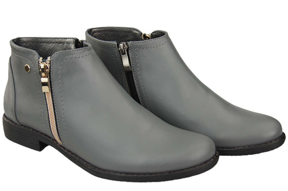 Damenschuhe Damenstiefel Warmes Naturleder Grau 872 Von Elitabut