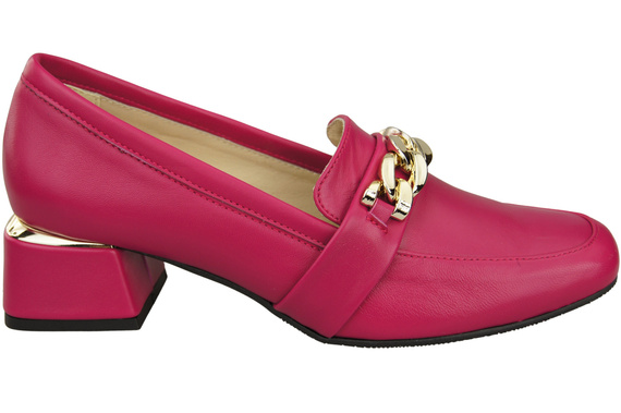 Damenschuhe mit Zierkette Pumps Mokassins Naturleder 193 Lila ElitaBut