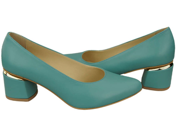 Damenschuhe Türkise Pumps, Naturleder 143 ElitaBut