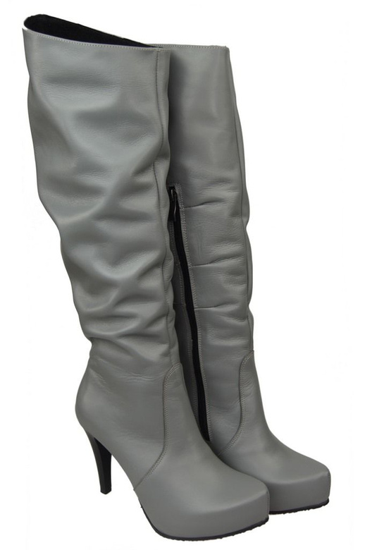 Schuhe Damenstiefel Plateau Naturleder Grau 120 ElitaBut