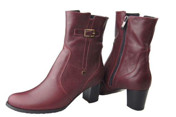 Damenschuhe Damenstiefel, warm, Naturleder, Burgunderrot 882 von ElitaBut