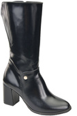 Damen-Halbstiefel, Naturleder, Schwarz, Glänzend 189 ElitaBut