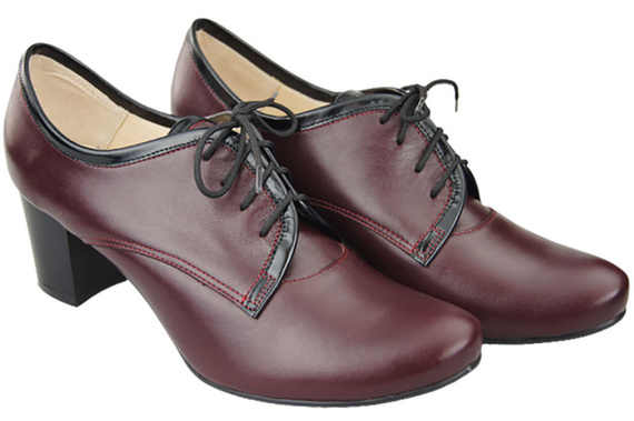 Schuhe Damenschuhe zum Schnüren, Naturleder, Burgund 758 ElitaBut