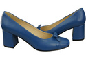 Damen Pumps mit Schleife Blau Naturleder und niedrigem Absatz 203 ElitaBut