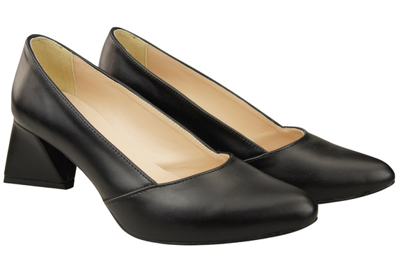 Damen Pumps Schwarz Echtleder Spitz Zehen Absatz ElitaBut 221