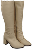 Klassische Damenstiefel, Naturleder, Beige 176 ElitaBut